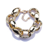 Hollow Link Chain Bracelets for Women with Big Thick Metal Charms