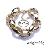 Hollow Link Chain Bracelets for Women with Big Thick Metal Charms