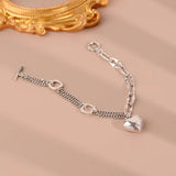 Silver Love Buckle Bracelet for Women, Sweet Birthday Jewelry