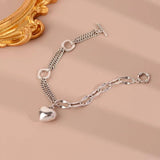 Silver Love Buckle Bracelet for Women, Sweet Birthday Jewelry
