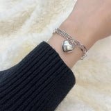 Silver Love Buckle Bracelet for Women, Sweet Birthday Jewelry