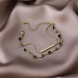 Korean Retro Double Layer Bracelets for Women, Party Banquet Jewelry