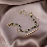 Korean Retro Double Layer Bracelets for Women, Party Banquet Jewelry