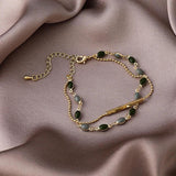 Korean Retro Double Layer Bracelets for Women, Party Banquet Jewelry