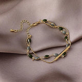 Korean Retro Double Layer Bracelets for Women, Party Banquet Jewelry