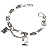 Vintage Heart Pendant Bracelet for Women, Party Jewelry