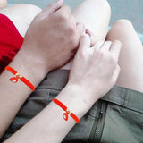 LX9D 2Pcs Red Rope Love Bracelets Chinese Knot Good Luck Protection Jewelry