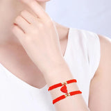 LX9D 2Pcs Red Rope Love Bracelets Chinese Knot Good Luck Protection Jewelry
