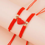LX9D 2Pcs Red Rope Love Bracelets Chinese Knot Good Luck Protection Jewelry