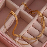 Snake Chain Blade Chain Stainless Steel Bracelet Waterproof Women Gift