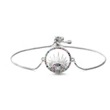 T Shape CZ Stone Pave Setting Bracelet Round Charm Bracelet For Women 