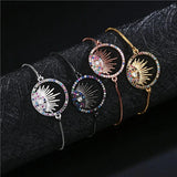 T Shape CZ Stone Pave Setting Bracelet Round Charm Bracelet For Women 