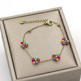 Crystal Flower Bracelet Gold-Plated Chain Allergy Protection