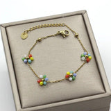 Crystal Flower Bracelet Gold-Plated Chain Allergy Protection