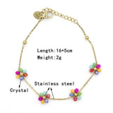 Crystal Flower Bracelet Gold-Plated Chain Allergy Protection