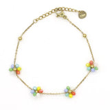 Crystal Flower Bracelet Gold-Plated Chain Allergy Protection