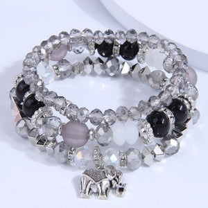 Statement Rhinestone Beaded Bracelet Multi-layered Charm Bracelet for Women