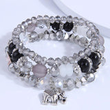 Statement Rhinestone Beaded Bracelet Multi-layered Charm Bracelet for Women