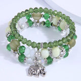 Statement Rhinestone Beaded Bracelet Multi-layered Charm Bracelet for Women