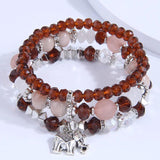 Statement Rhinestone Beaded Bracelet Multi-layered Charm Bracelet for Women