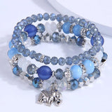 Statement Rhinestone Beaded Bracelet Multi-layered Charm Bracelet for Women