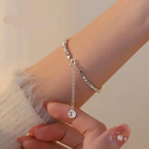 Silver Irregular Beads Bracelet Zircon Bride Jewelry