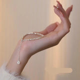 Silver Irregular Beads Bracelet Zircon Bride Jewelry
