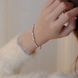 Silver Irregular Beads Bracelet Zircon Bride Jewelry