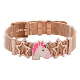 10mm Stainless Steel Mesh Bracelet DIY Unicorn Charm Bracelet