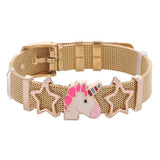 10mm Stainless Steel Mesh Bracelet DIY Unicorn Charm Bracelet