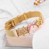 10mm Stainless Steel Mesh Bracelet DIY Unicorn Charm Bracelet