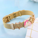 10mm Stainless Steel Mesh Bracelet DIY Unicorn Charm Bracelet