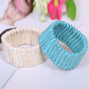 Boho Natural Stone Bracelets Elastic Bohemian Heavy Bracelet Bangle