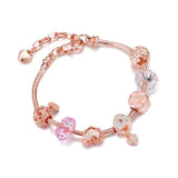Love Extension Chain Rose Beads Rhinestone Bracelet Female Party Jewelry