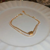 Double Layer Zircon Bracelet Women Couple