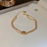 Double Layer Zircon Bracelet Women Couple
