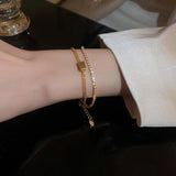Double Layer Zircon Bracelet Women Couple