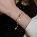 Double Layer Zircon Bracelet Women Couple