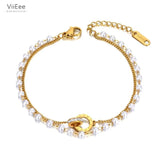 Double Layer Roman Numerals Charm Bracelet For Women