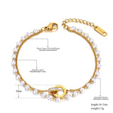 Double Layer Roman Numerals Charm Bracelet For Women