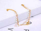 Double Layer Roman Numerals Charm Bracelet For Women