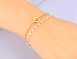 Double Layer Roman Numerals Charm Bracelet For Women