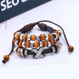 Punk Vintage X Charm Multilayer Wristbands Cuff Bracelet