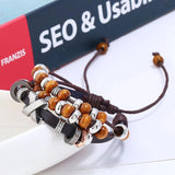 Punk Vintage X Charm Multilayer Wristbands Cuff Bracelet