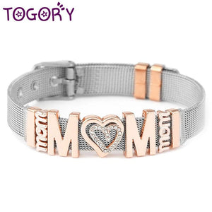 Santa Claus Slide Beads Mesh Bracelets for Women Christmas Jewelry