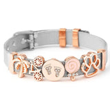 Santa Claus Slide Beads Mesh Bracelets for Women Christmas Jewelry
