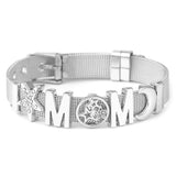 Santa Claus Slide Beads Mesh Bracelets for Women Christmas Jewelry