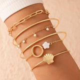 Geometric Flower Ring Bracelet Street Style Lady Temperament