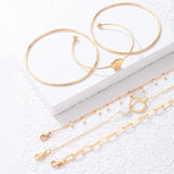 Geometric Flower Ring Bracelet Street Style Lady Temperament