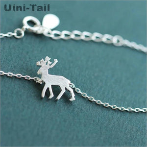 Uini-Tail hot deer 925 Tibetan silver bracelet forest elf literary small fresh